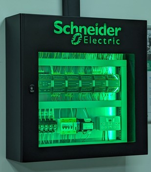 Illuminated decorative control panel with glazed front